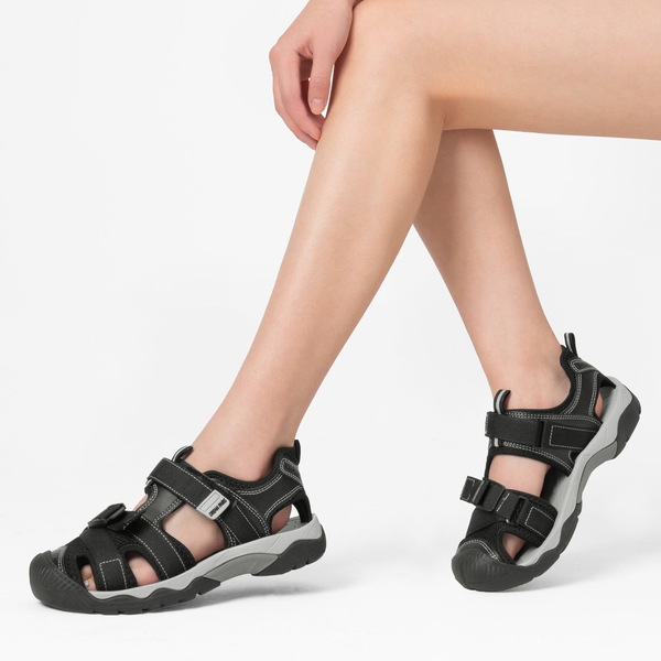 Closed Toe Hiking Sandals - BLACK - 1