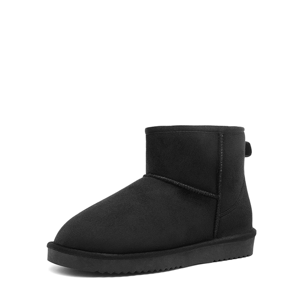 Women's Patterned Winter Ankle Snow Boots - BLACK -  0