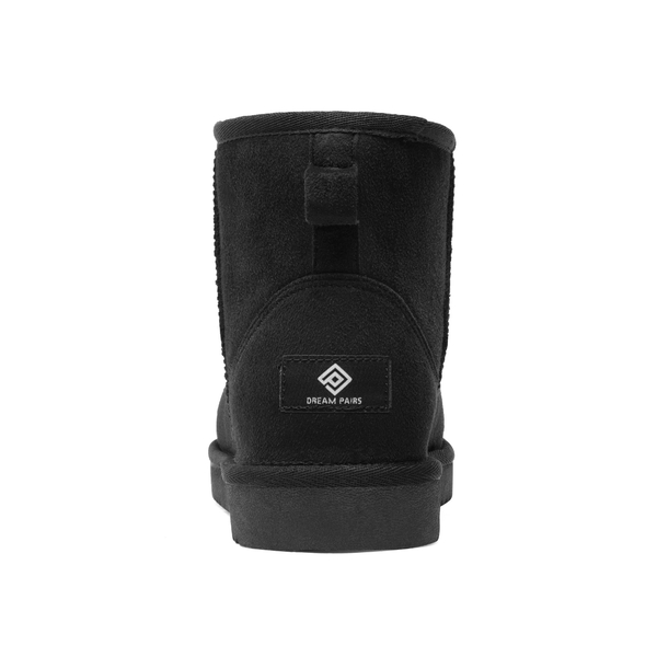 Women's Patterned Winter Ankle Snow Boots - BLACK - 4