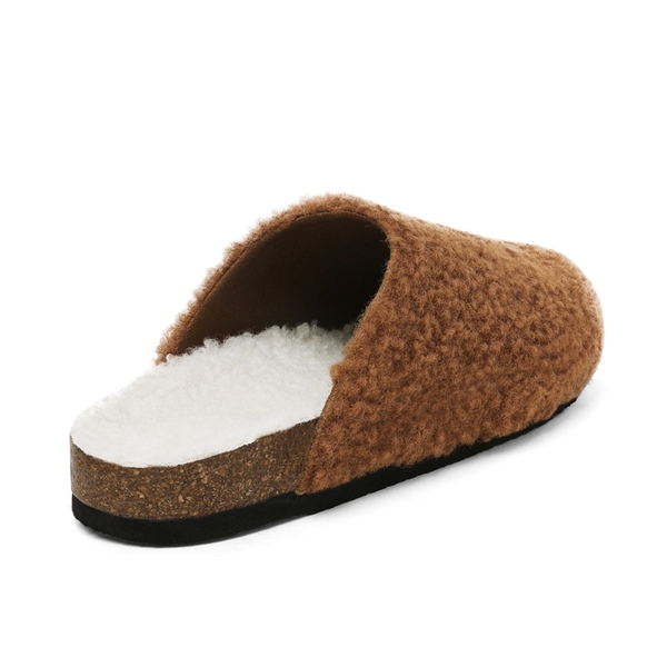 Indoor & Outdoor Cork Fuzzy Slippers - CAMEL - 3