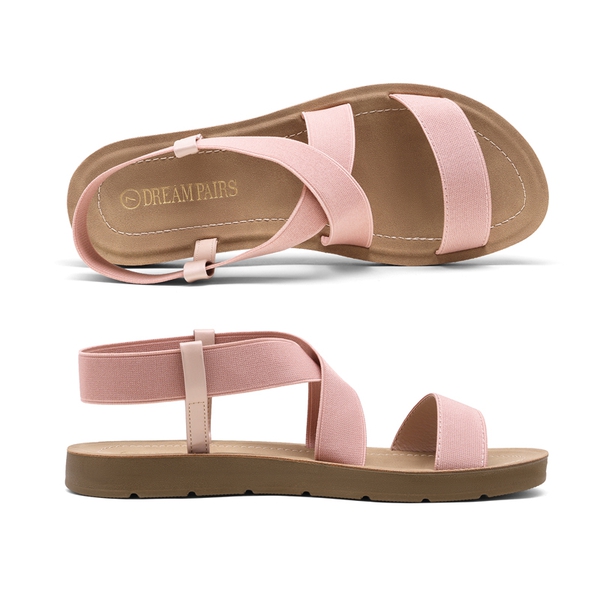 Ankle Strap Summer Flat Sandals - BLUSH - 3