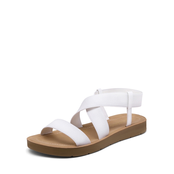Ankle Strap Summer Flat Sandals - WHITE -  0
