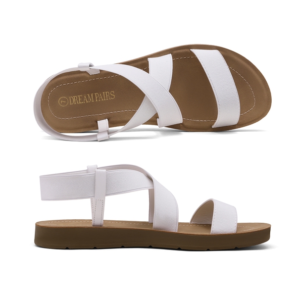 Ankle Strap Summer Flat Sandals - WHITE - 3
