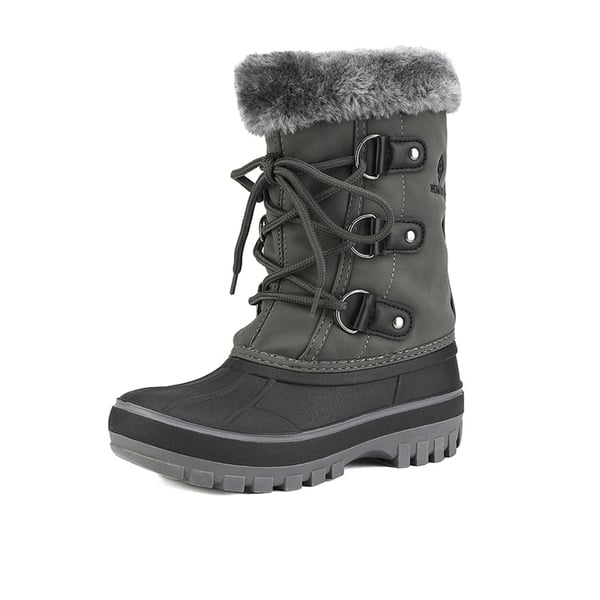 Girls and Boys Fur Lined Winter Snow Boots - GREY -  0