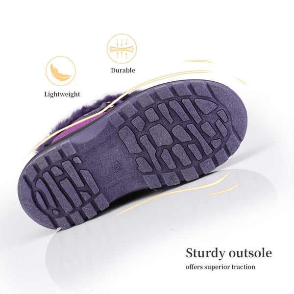 Girls and Boys Fur Lined Winter Snow Boots - PURPLE - 2