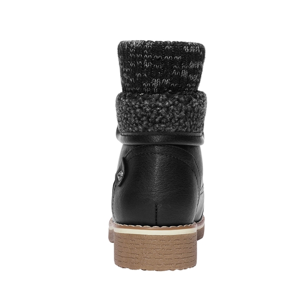 Low Heel Lace Up Ankle Boots - BLACK - 3
