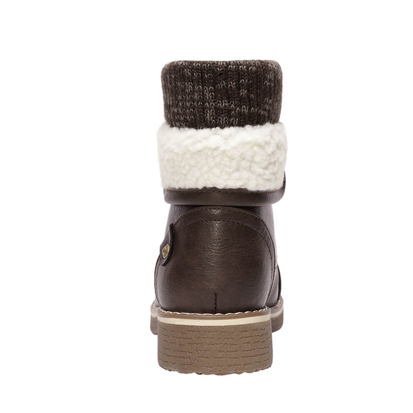 Low Heel Lace Up Ankle Boots - BROWN - 3