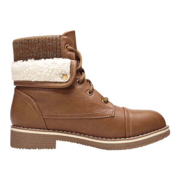 Low Heel Lace Up Ankle Boots - CAMEL - 2