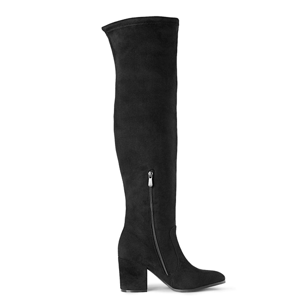 Over the knee Block Heel Boots - BLACK - 2