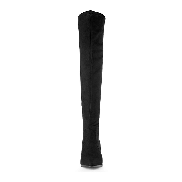 Over the knee Block Heel Boots - BLACK - 3