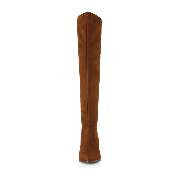 Over the knee Block Heel Boots - CAMEL - 3