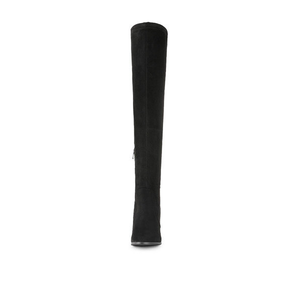 Block Heel Over The Knee Boots - BLACK - 2
