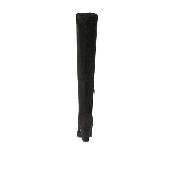 Block Heel Over The Knee Boots - BLACK - 3