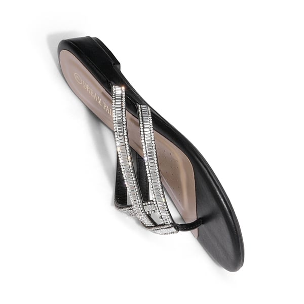 Rhinestone Cute Flip-Flop Sandals - BLACK - 4