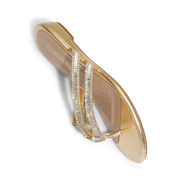 Rhinestone Cute Flip-Flop Sandals - GOLD - 4