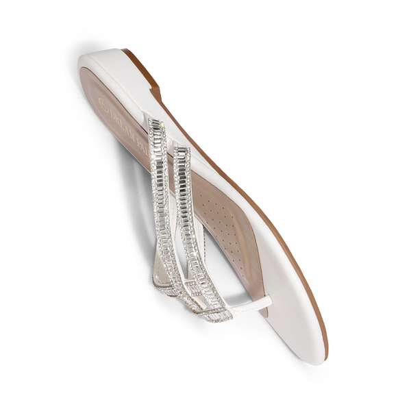 Rhinestone Cute Flip-Flop Sandals - WHITE - 4