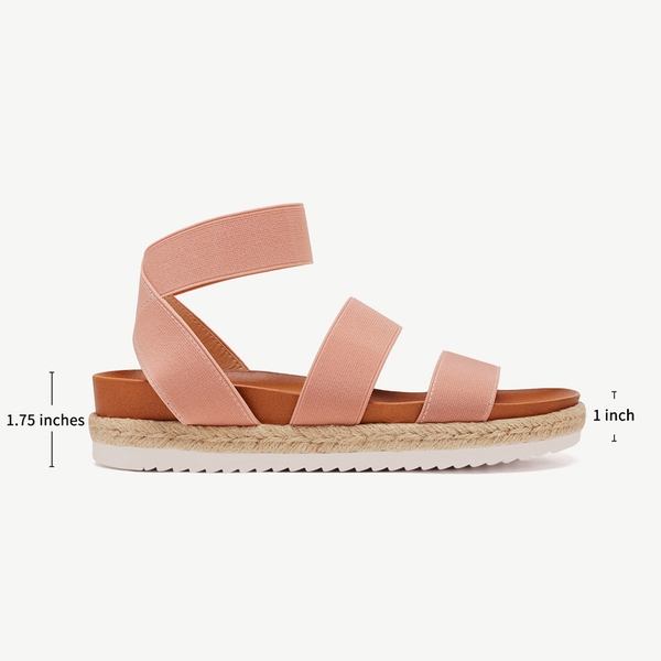Ankle Strap Espadrille Platform Wedges - BLUSH - 1