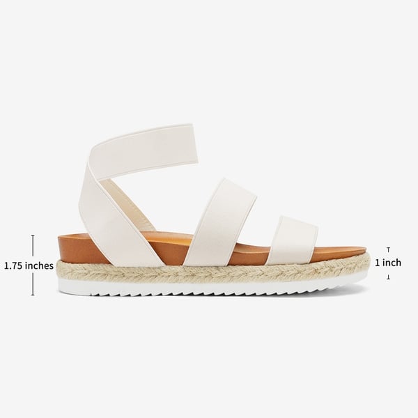 Ankle Strap Espadrille Platform Wedges - WHITE - 1