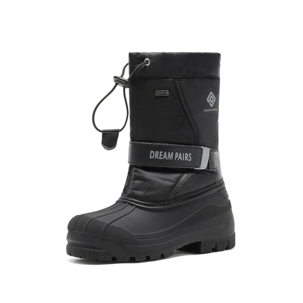 Mid Calf Girls & Boys Waterproof Snow Boots - BLACK -  0