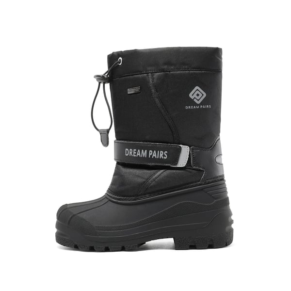 Mid Calf Girls & Boys Waterproof Snow Boots - BLACK - 1