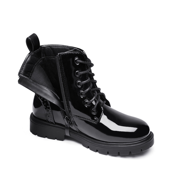 Boys Girls Combat Ankle Boots - BLACK - 3