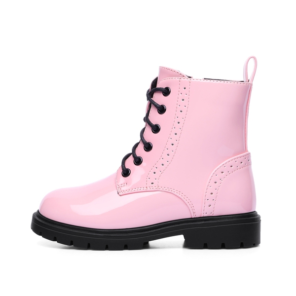 Boys Girls Combat Ankle Boots - PINK - 1