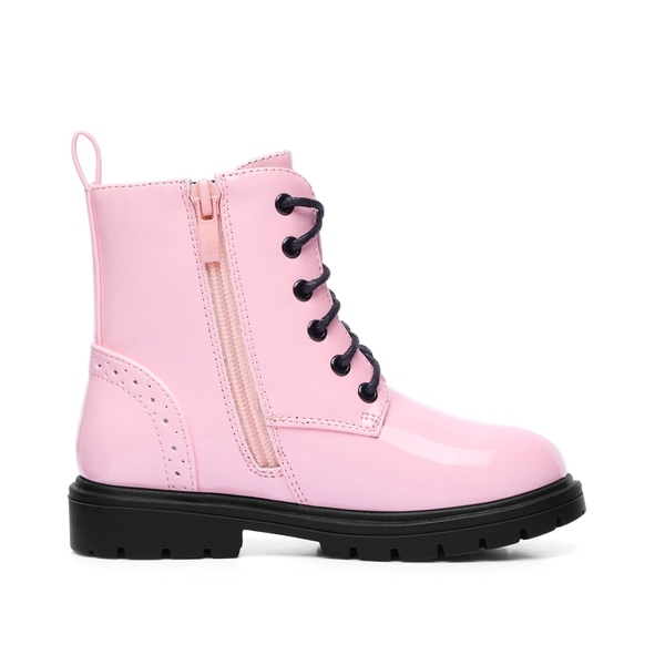 Boys Girls Combat Ankle Boots - PINK - 2