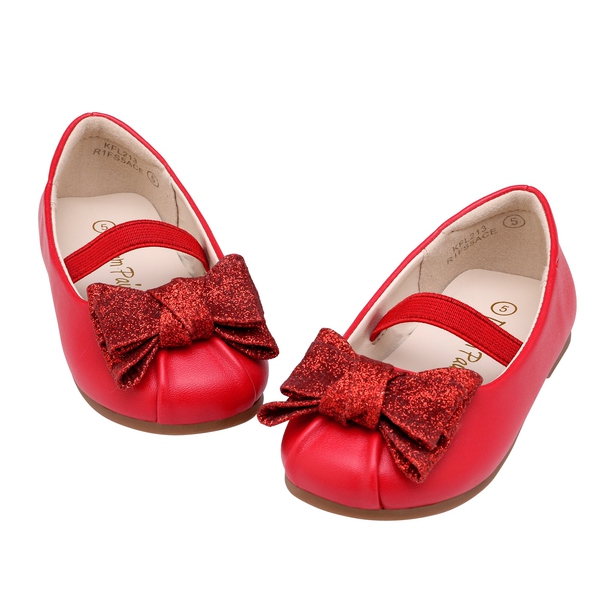 Girl's Ballet Mary Jane Flats - RED - 4