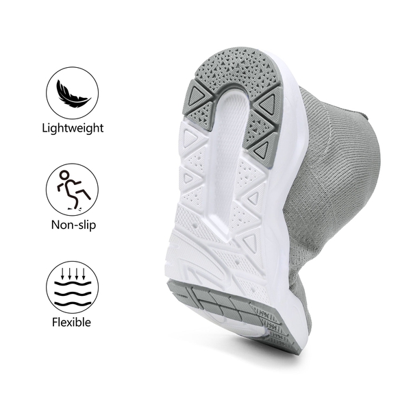 Boys Girls High Top Sock Shoes - GREY - 1