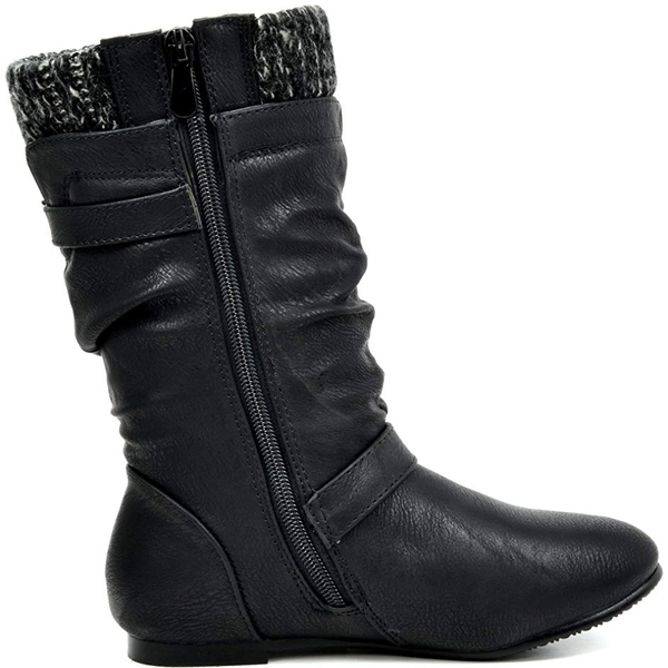 Fur Lined Kids Winter Boots - BLACK - 2
