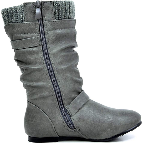 Fur Lined Kids Winter Boots - GREY - 2