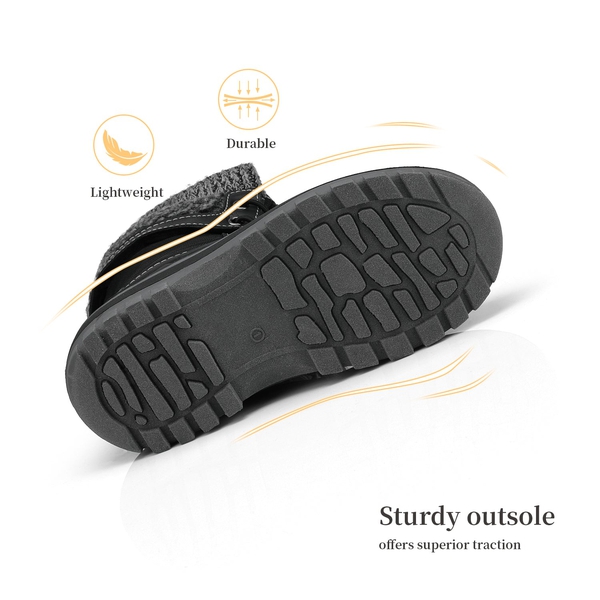 Insulated Snow Kids Waterproof Boots - BLACK - 4
