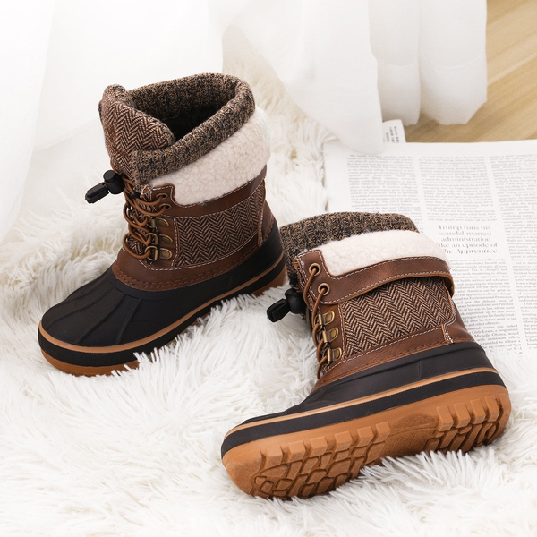 Insulated Snow Kids Waterproof Boots - BROWN - 1