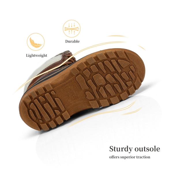 Insulated Snow Kids Waterproof Boots - BROWN - 4