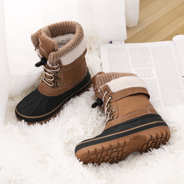 Insulated Snow Kids Waterproof Boots - TAN - 1