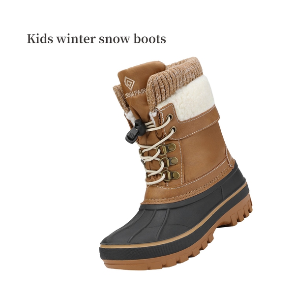 Insulated Snow Kids Waterproof Boots - TAN - 2