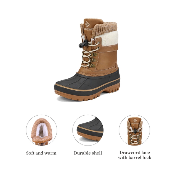 Insulated Snow Kids Waterproof Boots - TAN - 3