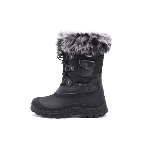 Kids Waterproof Warm Snow Boots - BLACK - 1