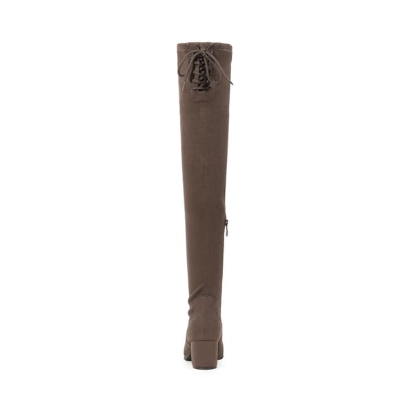 Laurence Chunky Heel Thigh High Boots - KHAKI - 2