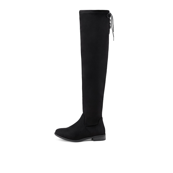 Block Heel Over The Knee High Boots - BLACK - 2
