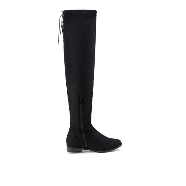 Block Heel Over The Knee High Boots - BLACK - 3