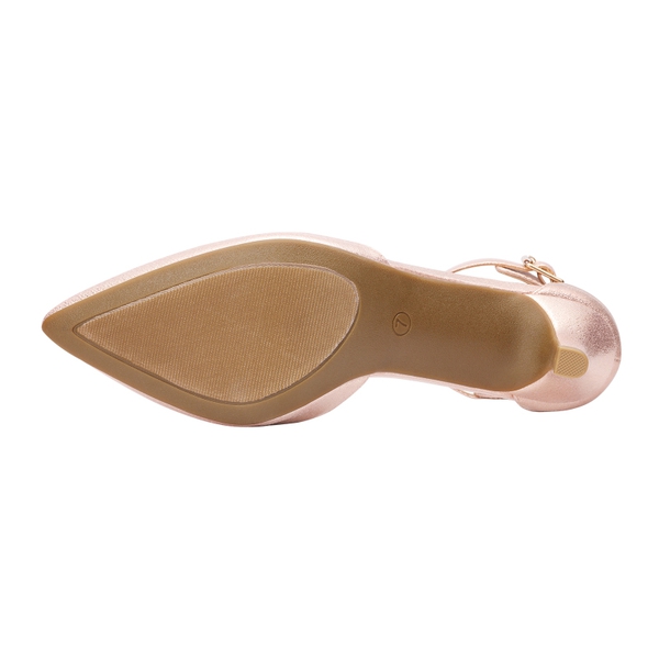 Ankle Strap Low Heel Dress Pumps - CHAMPAGNE - 5