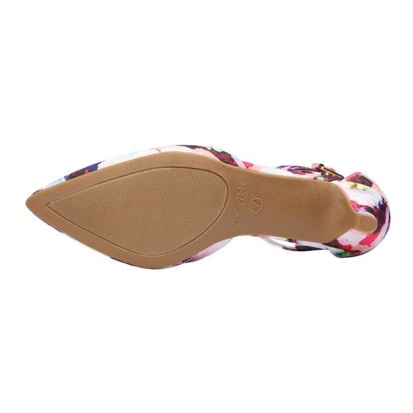 Women's Low Heel Ankle Strap Pumps - FLORAL - 6
