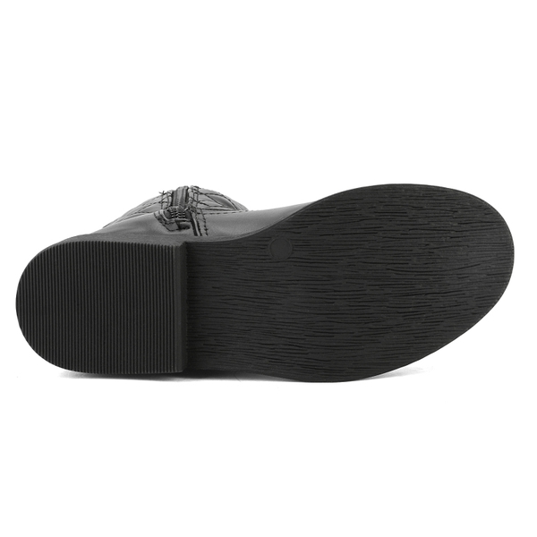 Girls Knee High Fashion Riding Boots - BLACK - 3