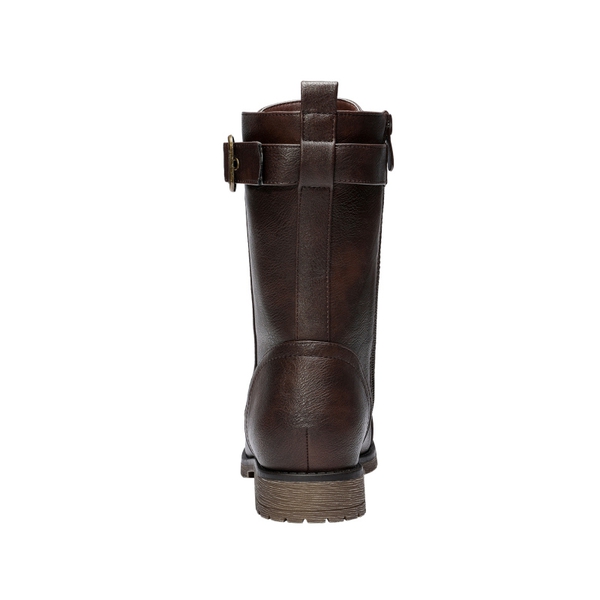 Winter Mid Calf Lace Up Boots - BROWN - 4