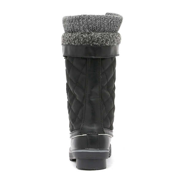 Lace Up Winter Fur Snow Boots - BLACK - 5
