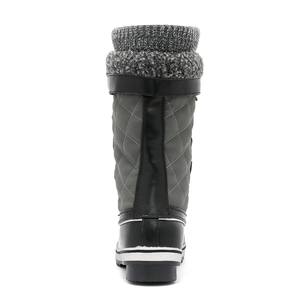 Lace Up Winter Fur Snow Boots - GREY - 5