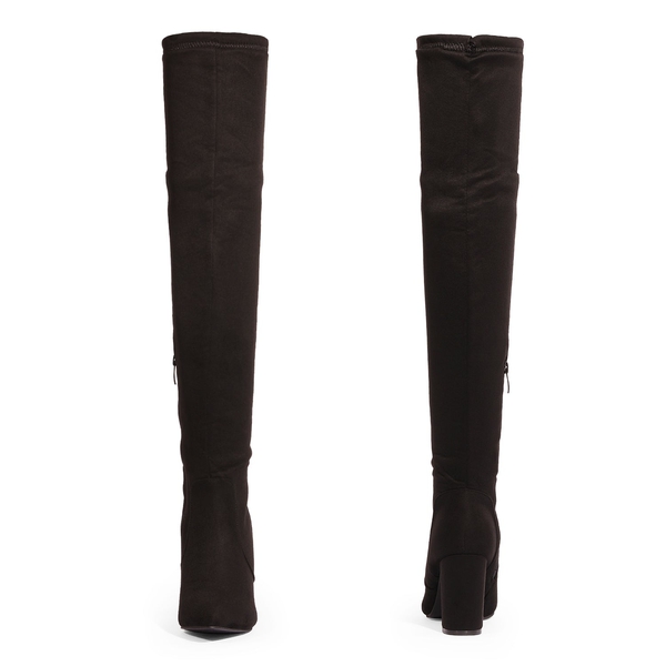 Thigh High Fashion Boots - BLACK - 4
