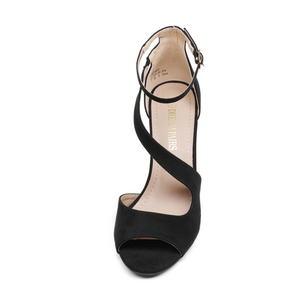 Women's Open Toe Pump Stylish Heel Sandals - BLACK - 2