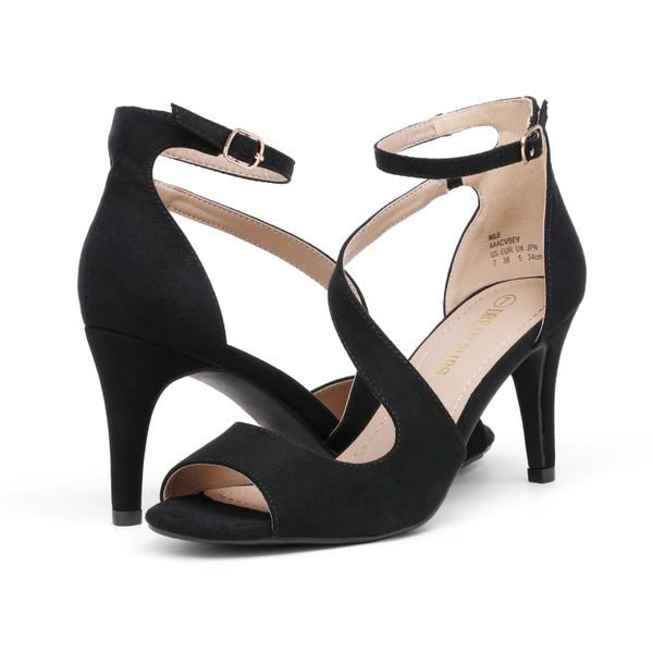 Women's Open Toe Pump Stylish Heel Sandals - BLACK - 3
